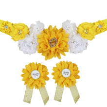 Load image into Gallery viewer, Babymoon Set of 3 Pregnant Mothers Maternity Belt with Mom &amp; Dad Badges - Yellow
