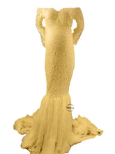 Load image into Gallery viewer, Babymoon Off Shoulder Maternity Gown Dress - Yellow