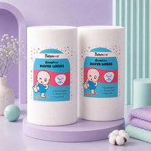 Load image into Gallery viewer, Babymoon Disposable Flushable Diaper Liners | Biodegradable Bamboo Nappy Diaper Liners
