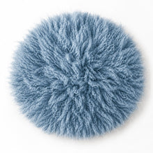 Load image into Gallery viewer, Babymoon Round Wool Flokati Fur Blanket | Photoshoot Props | Blue
