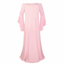 Load image into Gallery viewer, Babymoon Long Sleeve Long Tail Stretchable Maternity Gown Dress | Pink

