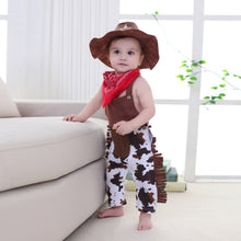 Load image into Gallery viewer, Babymoon | Set of 3 | Cowboy Costume, Hat, Scarf | Baby Photography Props | 6-12 Months
