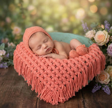 Load image into Gallery viewer, Babymoon Petal Layer Blanket Basket Filler | Baby Photography Props| Dark Pink
