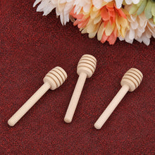 Load image into Gallery viewer, Babymoon Set of 3 | 8cm Mini Wooden Honey Dipper Sticks | Natural Wood Honey Spoon Dispenser Wand | Small Drizzle Stirrer Prop for Baby Food Photoshoot, Wedding Party Favours | Decorative Add-ons
