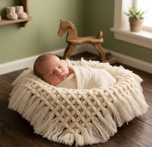 Load image into Gallery viewer, Babymoon Petal Layer Blanket Basket Filler | Baby Photography Props| Off White
