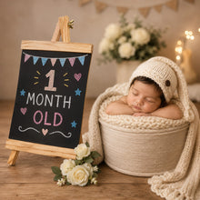 Load image into Gallery viewer, Babymoon Wooden Chalkboard Baby Photoshoot Props | Baby School Theme
