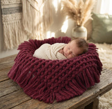 Load image into Gallery viewer, Babymoon Petal Layer Blanket Basket Filler | Baby Photography Props| Maroon
