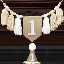 Load image into Gallery viewer, Babymoon Set of 2 | 1st Birthday Banner with Birthday Cap | Birthday Decoration Props | Baby Photoshoot Props | Party Props | 1yr
