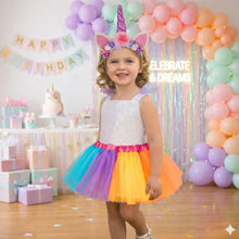 Load image into Gallery viewer, Babymoon Set of 2 | Birthday Party Girls Princess Tutu Skirt with Unicorn Headband | Baby Photoshoot Props | Baby Gift Set | 3-8 Yrs

