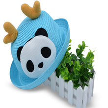 Load image into Gallery viewer, Babymoon Panda Baby Summer Spring Kids Cap with String | 2-8 Years | Blue
