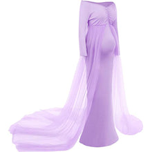 Load image into Gallery viewer, Babymoon Long Tail Maternity Gown Dress - Light Purple
