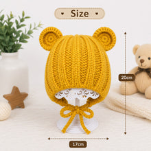 Load image into Gallery viewer, Babymoon Baby Winter Knitted Cap with String Kids Hat | 0-2Y | Yellow
