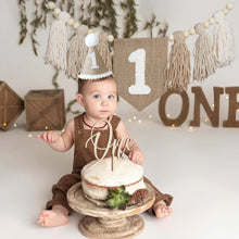 Load image into Gallery viewer, Babymoon Set of 2 | 1st Birthday Banner with Birthday Cap | Birthday Decoration Props | Baby Photoshoot Props | Party Props | 1yr

