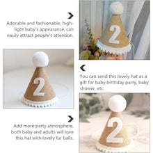 Load image into Gallery viewer, Babymoon 2 year Birthday Cone Cap | Cake Smash | Baby Photography Cap | Brown

