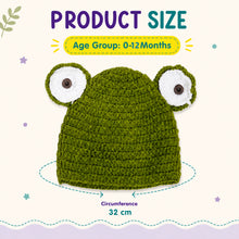 Load image into Gallery viewer, Babymoon Frog Cap Newborn Photography Crochet Outfit Costume
