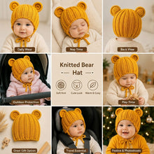 Load image into Gallery viewer, Babymoon Baby Winter Knitted Cap with String Kids Hat | 0-2Y | Yellow
