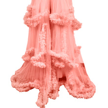 Load image into Gallery viewer, Babymoon Fluffy Off Shoulder Maternity Gown Dress | Pink
