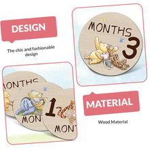 Load image into Gallery viewer, Babymoon Wooden 7pc Double Sided Monthly Baby Milestone Cards | Baby Growth Cards | Monthly Cards | Baby Shower Gifts
