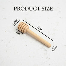 Load image into Gallery viewer, Babymoon Set of 3 | 8cm Mini Wooden Honey Dipper Sticks | Natural Wood Honey Spoon Dispenser Wand | Small Drizzle Stirrer Prop for Baby Food Photoshoot, Wedding Party Favours | Decorative Add-ons
