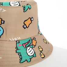 Load image into Gallery viewer, Babymoon Dinosaur Baby Boys Girls Kids Summer Cap with Head String Sun Beach Hat | Brown | 2-6 Year
