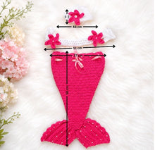 Load image into Gallery viewer, Babymoon Mermaid Newborn Photography Crochet Outfit Costume - Pink
