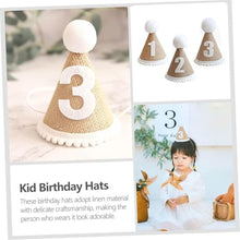 Load image into Gallery viewer, Babymoon 3 year Birthday Cone Cap | Cake Smash | Baby Photography Cap | Brown
