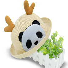 Load image into Gallery viewer, Babymoon Panda Baby Summer Spring Kids Cap with String | 2-8 Years | White
