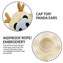 Load image into Gallery viewer, Babymoon Panda Baby Summer Spring Kids Cap with String | 2-8 Years | White
