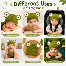 Load image into Gallery viewer, Babymoon Frog Cap Newborn Photography Crochet Outfit Costume
