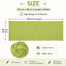 Load image into Gallery viewer, Babymoon Jersey Stretchable Baby Photography Shoot Wrap Cloth | Lime Green

