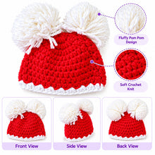 Load image into Gallery viewer, Babymoon Pom Pom Cap Newborn Photography Crochet Outfit Costume
