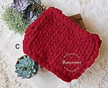 Load image into Gallery viewer, Babymoon Marino Wool Knit Throw Basket Filler Blanket Baby Photography Photoshoot Props | Red
