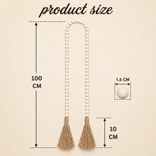Load image into Gallery viewer, Babymoon 100cm Wooden Bead Garland with Jute Tassels Baby Photoshoot Props | Backdrop Styling Accessories | Decorative Add-ons
