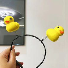 Load image into Gallery viewer, Babymoon Spring Baby Girl’s Headband with Ducks | Hairband Hair Accessories | Duck | Yellow
