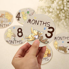 Load image into Gallery viewer, Babymoon Wooden 7pc Double Sided Monthly Baby Milestone Cards | Baby Growth Cards | Monthly Cards | Baby Shower Gifts
