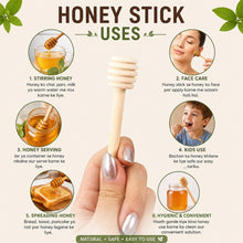 Load image into Gallery viewer, Babymoon Set of 3 | 8cm Mini Wooden Honey Dipper Sticks | Natural Wood Honey Spoon Dispenser Wand | Small Drizzle Stirrer Prop for Baby Food Photoshoot, Wedding Party Favours | Decorative Add-ons

