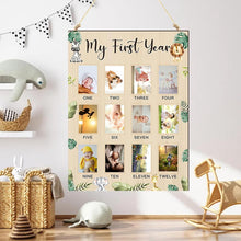 Load image into Gallery viewer, Babymoon 1yr Birth Announcement Photo Frame | Photo Board | Nursery Home Décor | Baby Shower Gift | Baby Growth Display | Baby Photography Props
