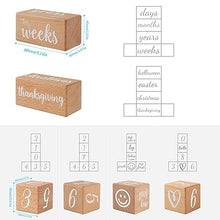Load image into Gallery viewer, Babymoon Set of 8 | Milestone Timeline Wooden Calendar Blocks | Monthly-Yearly Birthday Blocks | Baby Photoshoot Props | Brown
