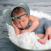 Load image into Gallery viewer, Babymoon | Set of 2 | Heart Shaped Pillow With Hairband | Baby Photoshoot Props | Posing Aids | Blue
