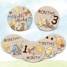 Load image into Gallery viewer, Babymoon Wooden 7pc Double Sided Monthly Baby Milestone Cards | Baby Growth Cards | Monthly Cards | Baby Shower Gifts
