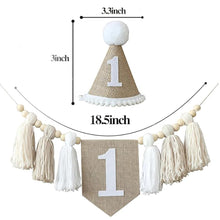 Load image into Gallery viewer, Babymoon Set of 2 | 1st Birthday Banner with Birthday Cap | Birthday Decoration Props | Baby Photoshoot Props | Party Props | 1yr
