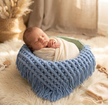 Load image into Gallery viewer, Babymoon Petal Layer Blanket Basket Filler | Baby Photography Props| Light Blue
