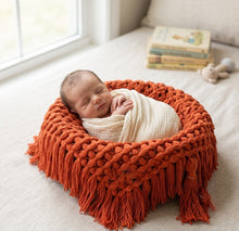 Load image into Gallery viewer, Babymoon Petal Layer Blanket Basket Filler | Baby Photography Props| Orange
