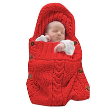 Load image into Gallery viewer, Babymoon Organic Knitted Woollen Swaddle Sleeping Bag | 0-3M  - Red
