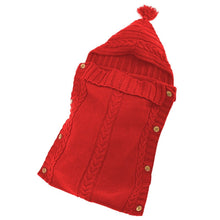Load image into Gallery viewer, Babymoon Organic Knitted Woollen Swaddle Sleeping Bag | 0-3M  - Red
