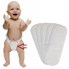 Load image into Gallery viewer, Babymoon 5 Layers Reusable Washable Cloth Diaper Nappy Inserts | Set of 5 | White
