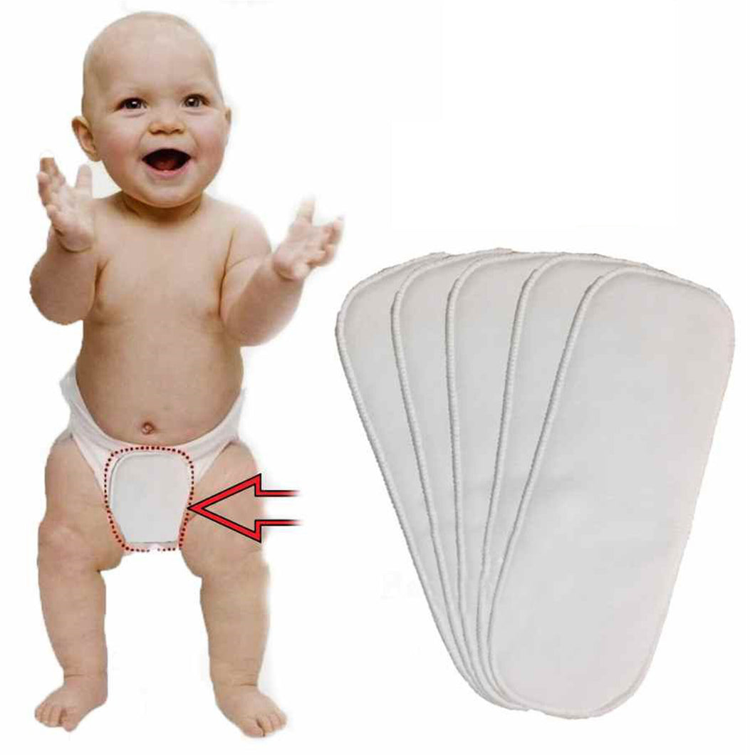 Babymoon 5 Layers Reusable Washable Cloth Diaper Nappy Inserts | Set of 5 | White