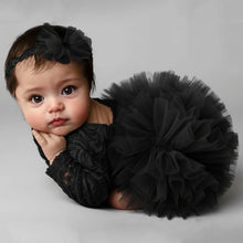 Load image into Gallery viewer, Babymoon Set of 2 | Fluffy Romper &amp; Hairband | Baby Photoshoot Props Costumes | Black | 0-1 Month
