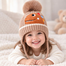 Load image into Gallery viewer, Babymoon Baby Dinosaur Design Cap with String Winter Kids Hat Boys Girls Caps | Brown | 1-15 Years
