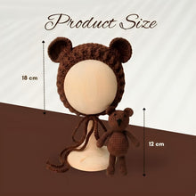 Load image into Gallery viewer, Babymoon Bear Teddy with Cap New Born Baby Photography Shoot Props Costumes
